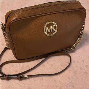 Michael Kors Tan Crossbody Bag with Gold Accents